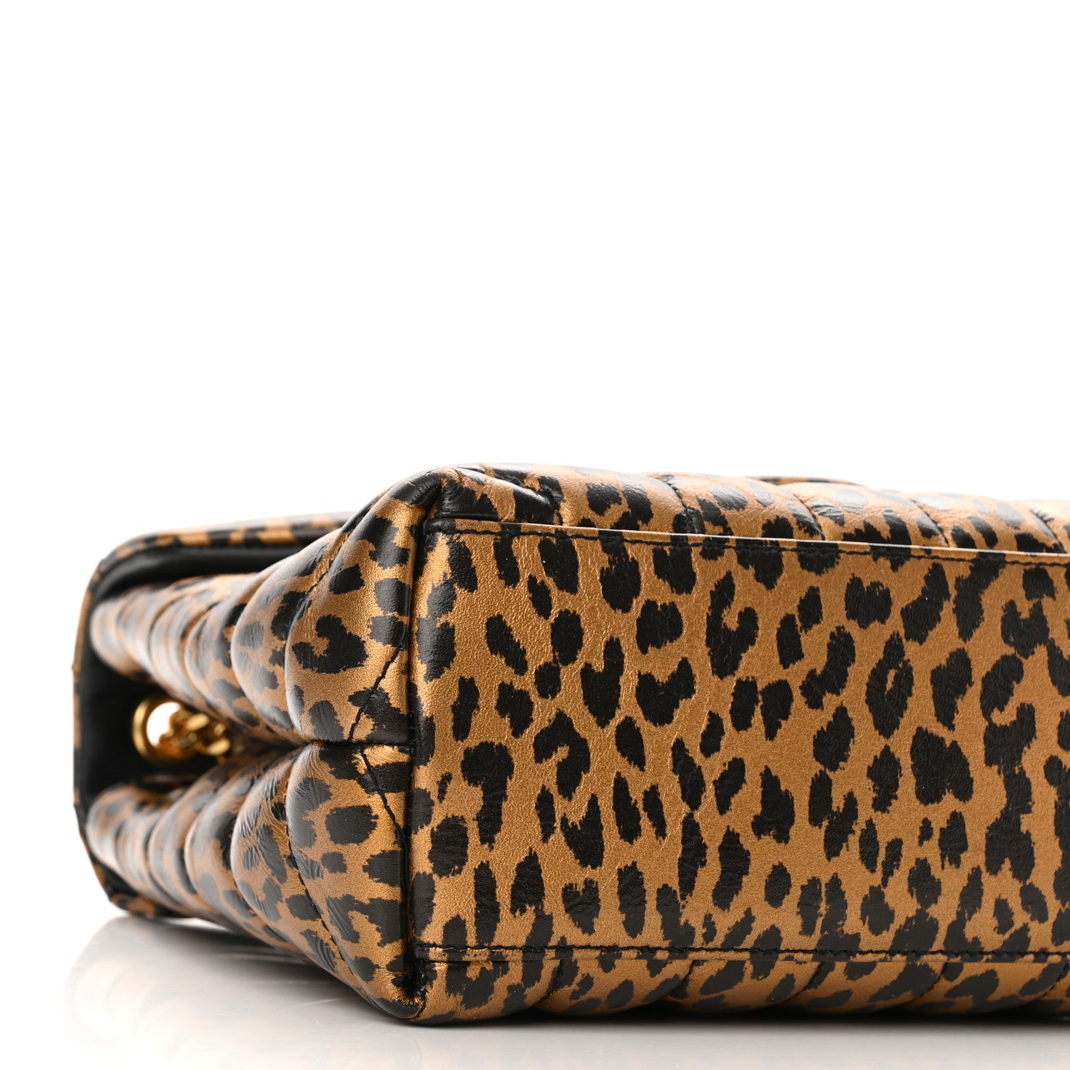 Saint Laurent Calfskin Y Quilted Monogram Small Loulou Chain Satchel Leopard 8 of 9
