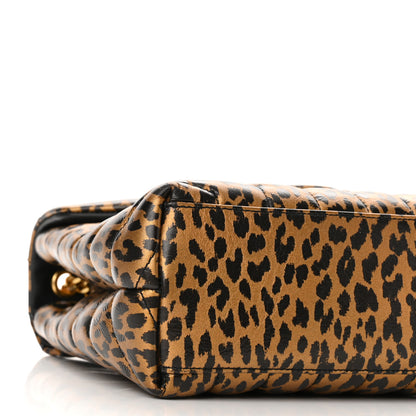 Saint Laurent Calfskin Y Quilted Monogram Small Loulou Chain Satchel Leopard 8 of 9