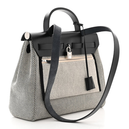 Hermes Vache Hunter Criss Viking Herbag Zip Retourne 31 PM Ecru Black 4 of 12