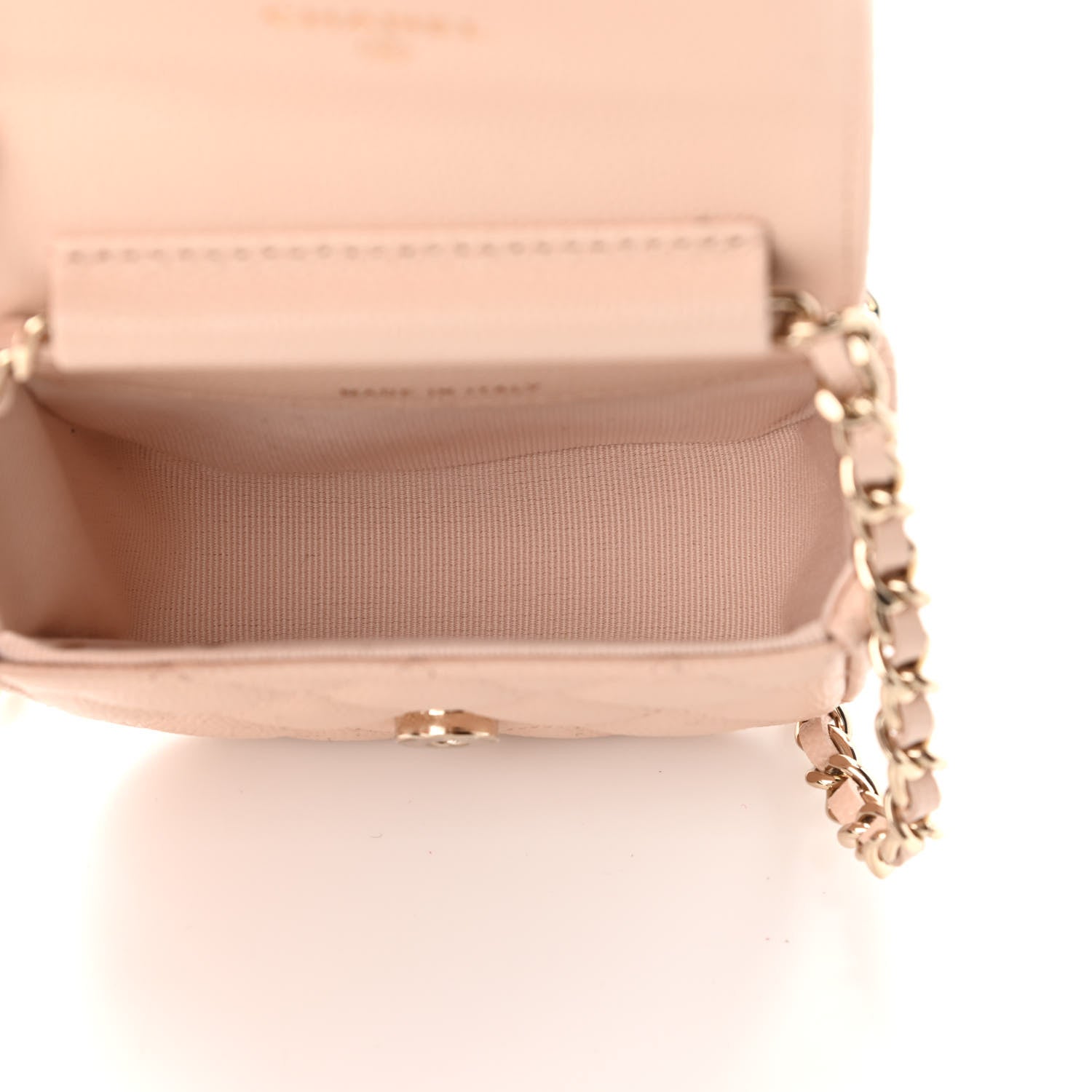 Chanel Caviar Quilted Mini Clutch With Chain Light Beige 5 of 12