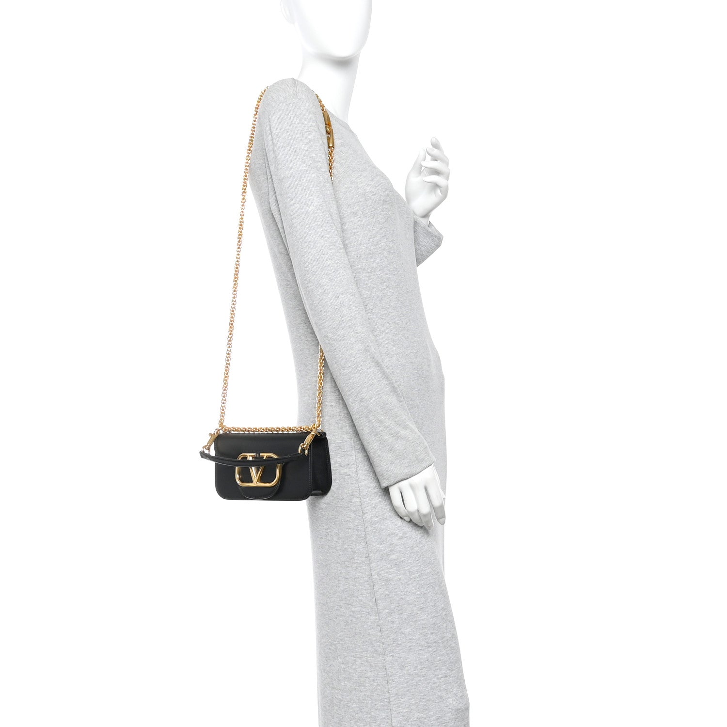 Valentino Garavani Calfskin Vlogo Small Loco Shoulder Bag Black 2 of 11