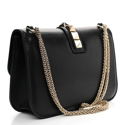 Valentino Garavani Vitello Medium Glam Lock Rockstud Flap Black 3 of 8