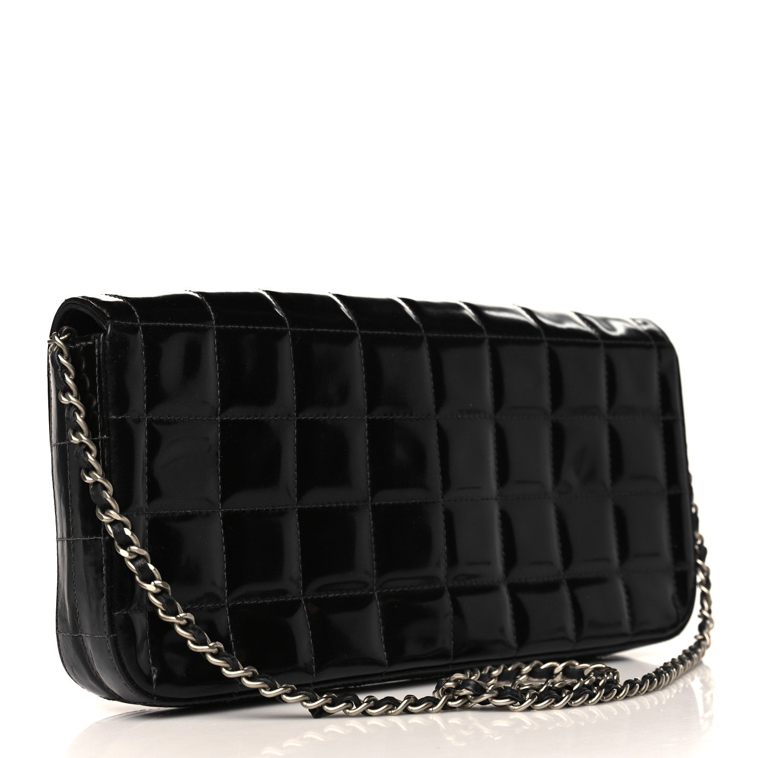Chanel Patent Quilted East West Chocolate Bar Flap Black 2 of 9