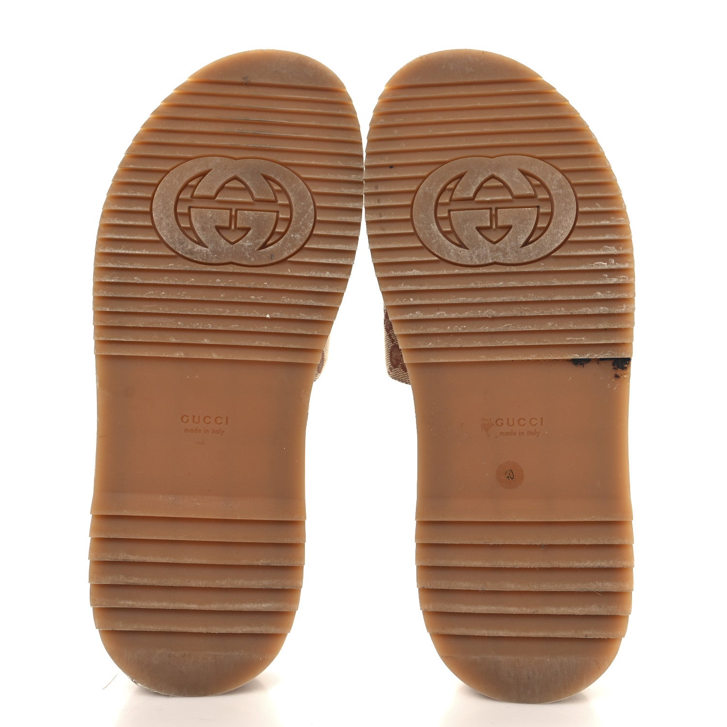 Gucci Canvas GG Monogram Angelina Platform Slide Sandals 40 Beige Ruggine 6 of 9