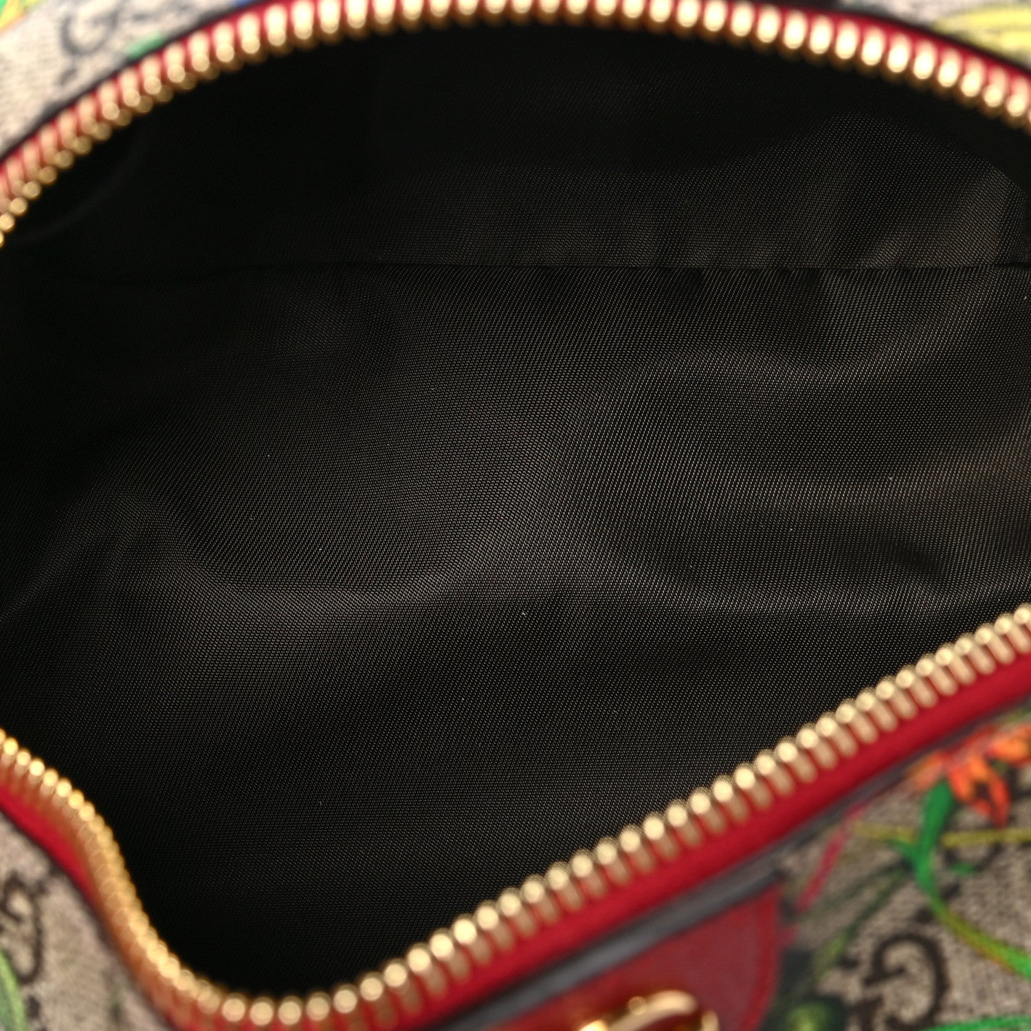 Gucci Soft GG Supreme Monogram Flora Calfskin Medium Ophidia Cosmetic Case Beige Ebony Multicolor Rosso 5 of 8