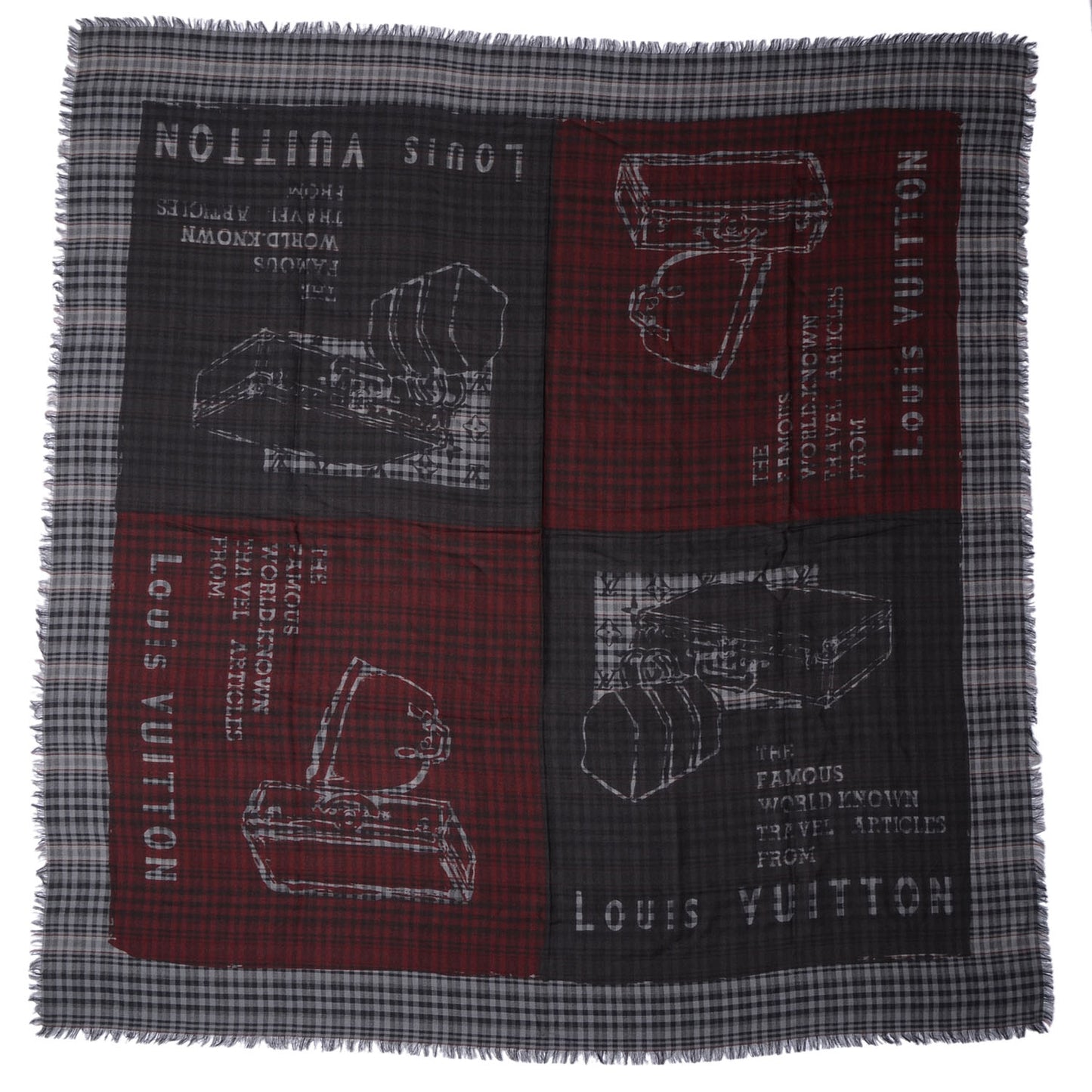 Mens Fleece Wool Silk Trunks Shawl Gris Rouge