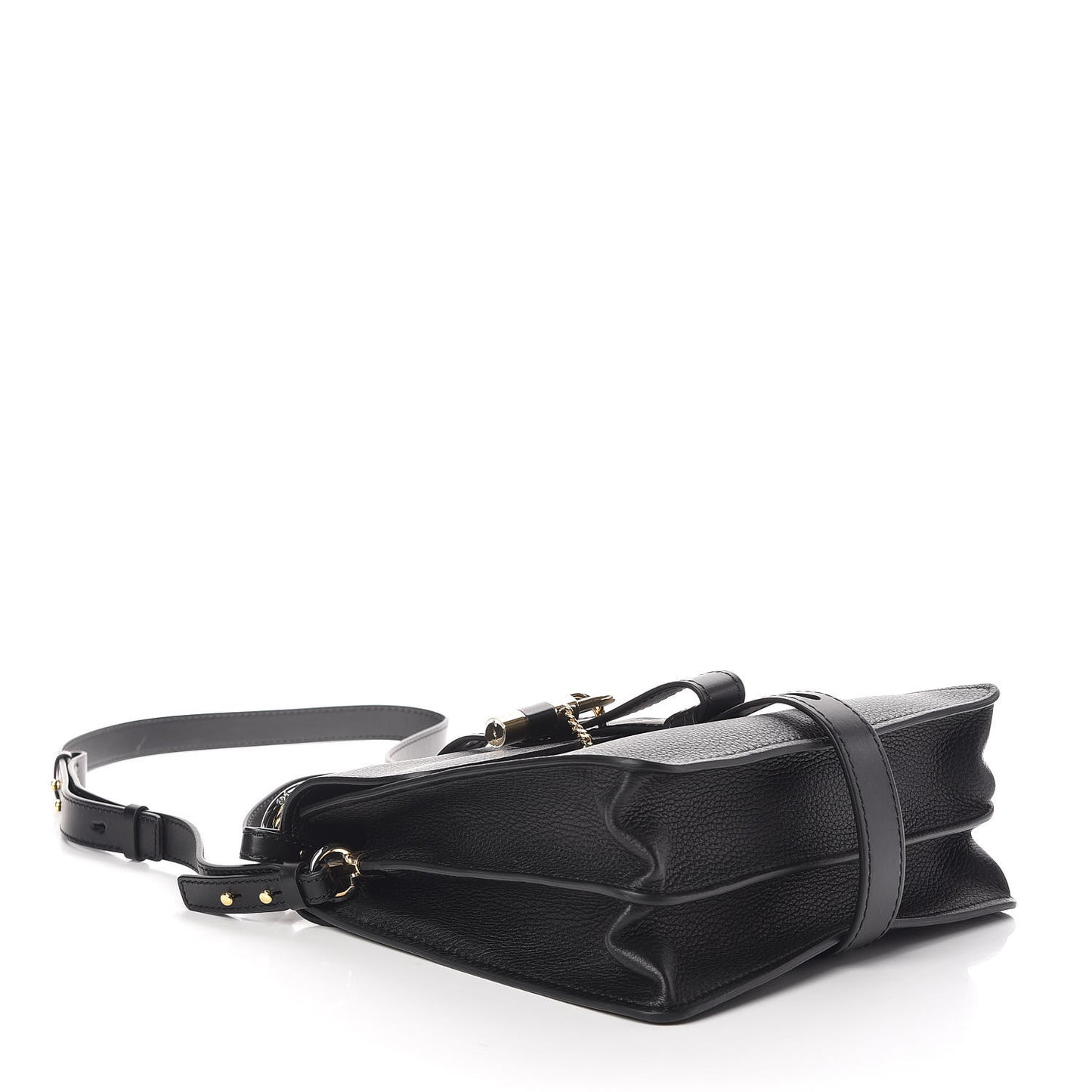 Grained Calfskin Medium Aby Day Shoulder Bag Black