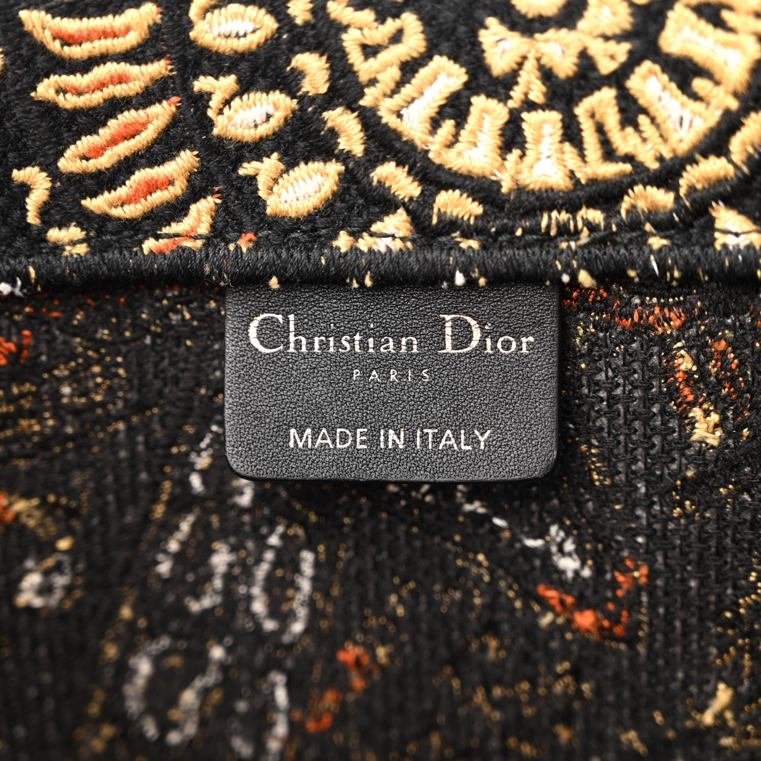 Christian Dior Canvas Embroidered Dior Animals Giraffe Book Tote Yellow Multicolor 6 of 10