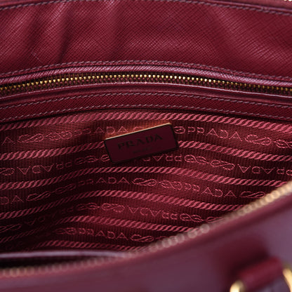 Prada Saffiano Mini Galleria Double Zip Tote Cerise 8 of 12