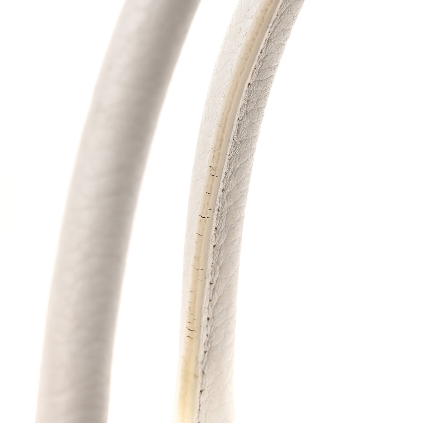 London Grainy Calfskin Small Greenwood Bowling Bag White