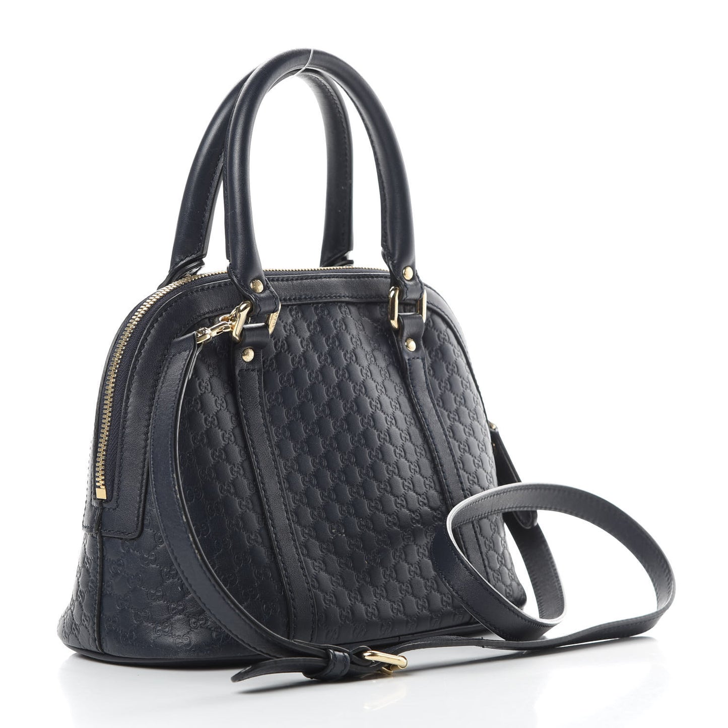 Soft Microguccissima Mini Dome Bag Blue