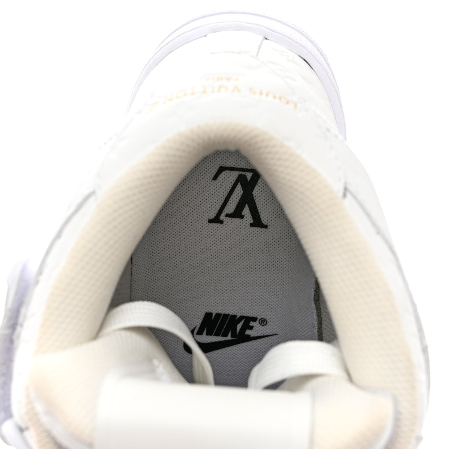 Louis Vuitton X NIKE AIR FORCE 1 Calfskin Monogram Mens Mid Sneakers 6 White 8 of 12