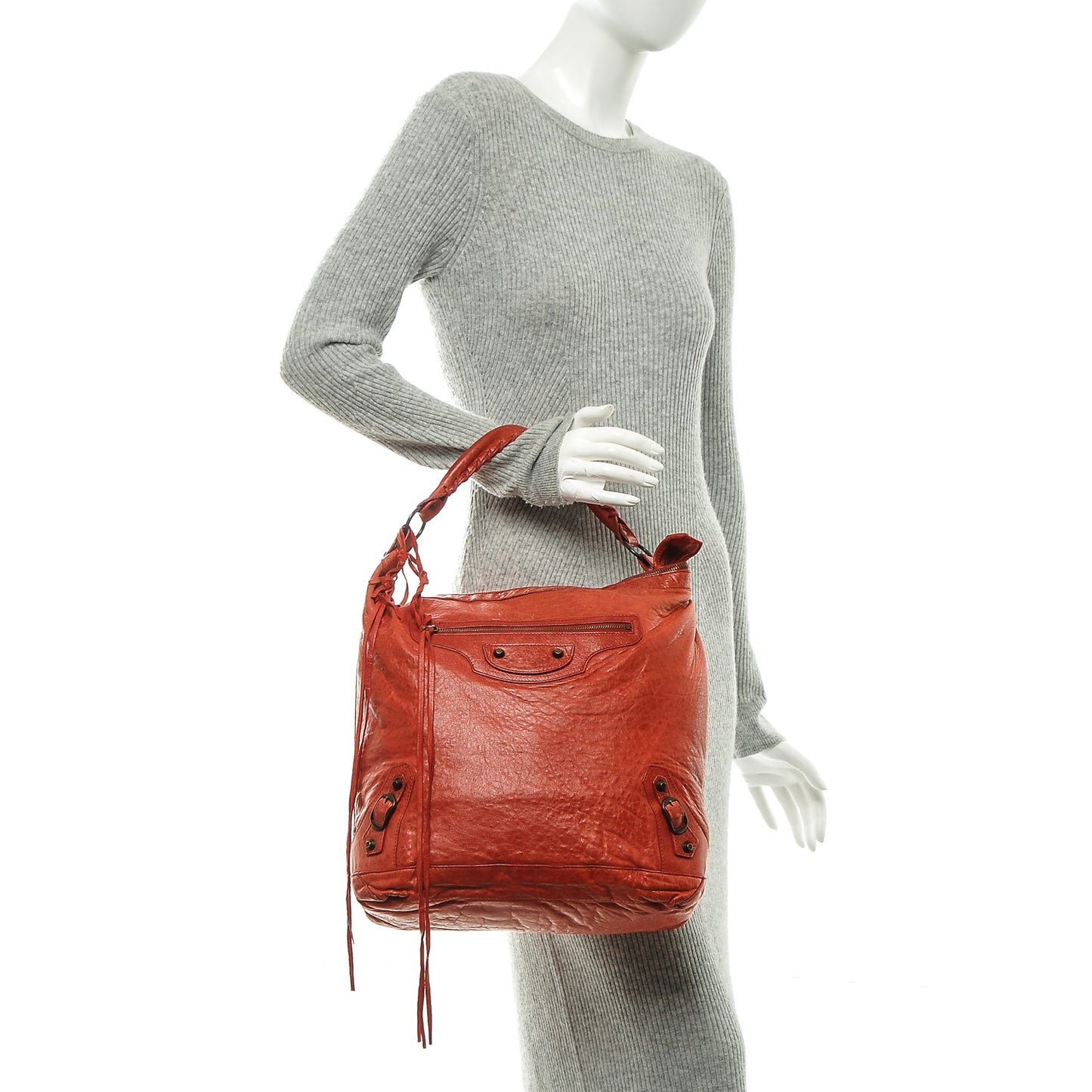 Agneau Classic Hardware Day Hobo Vermillion