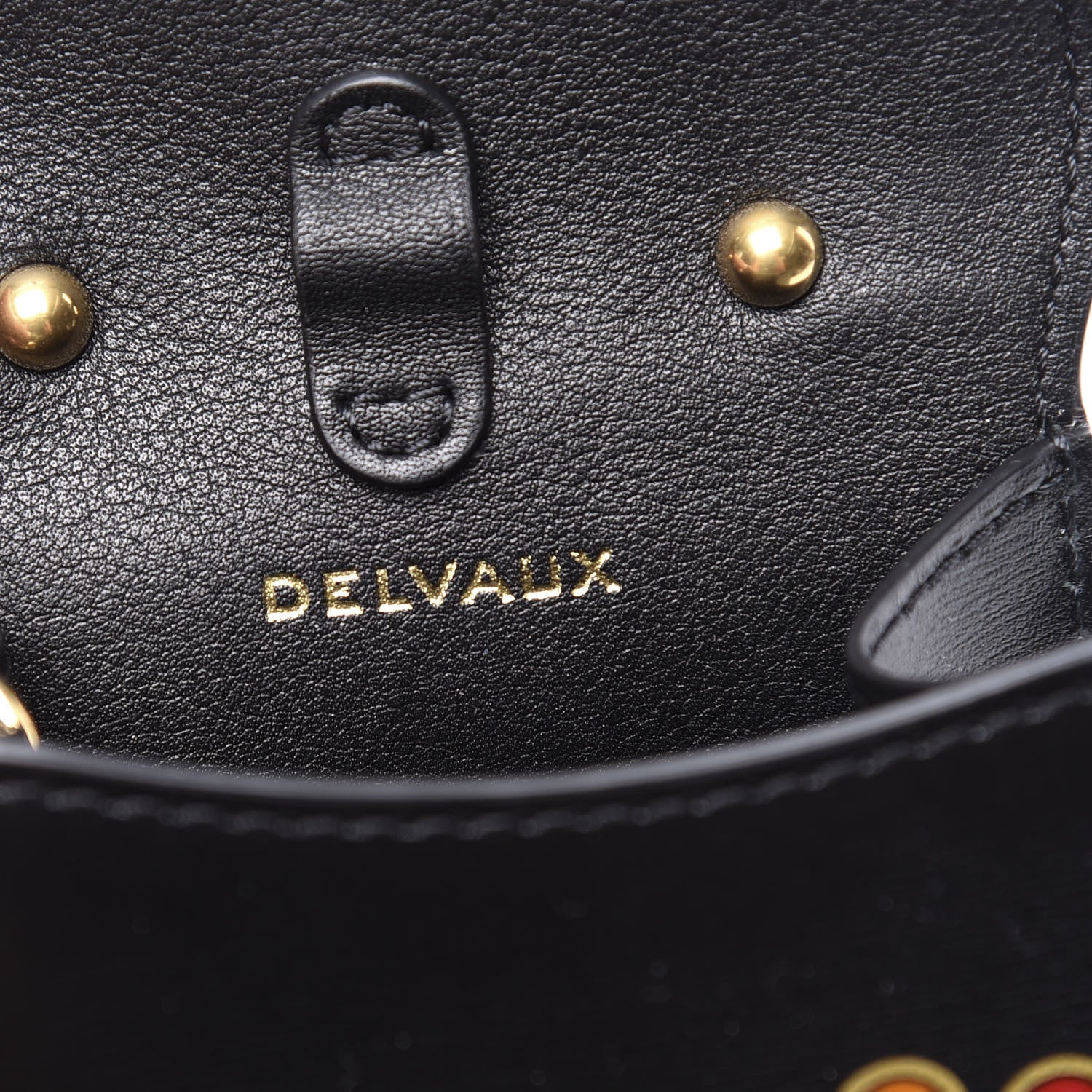 Delvaux Calfskin Print Byzantine Brillant Charm Strap Black 14 of 22