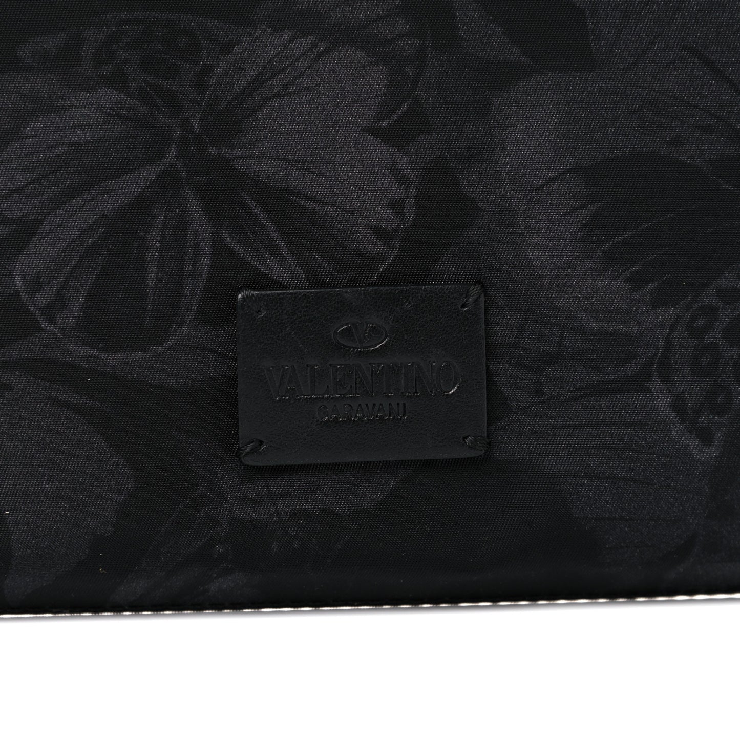 Nylon Camubutterfly Rockstud Zip Pouch Black