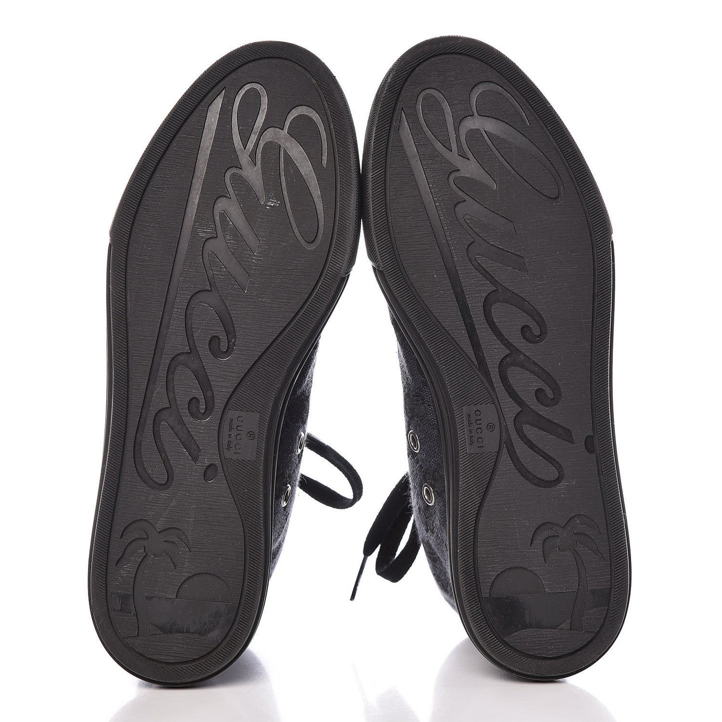 Monogram High Top Sneakers 36 Black