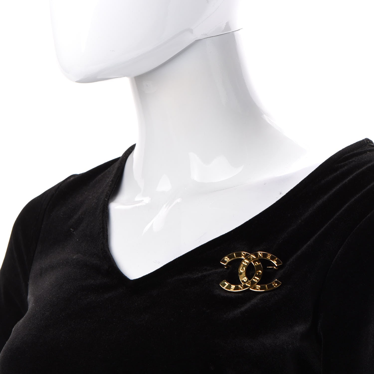 Chanel Metal Paris Button CC Large Brooch Gold 2 of 4