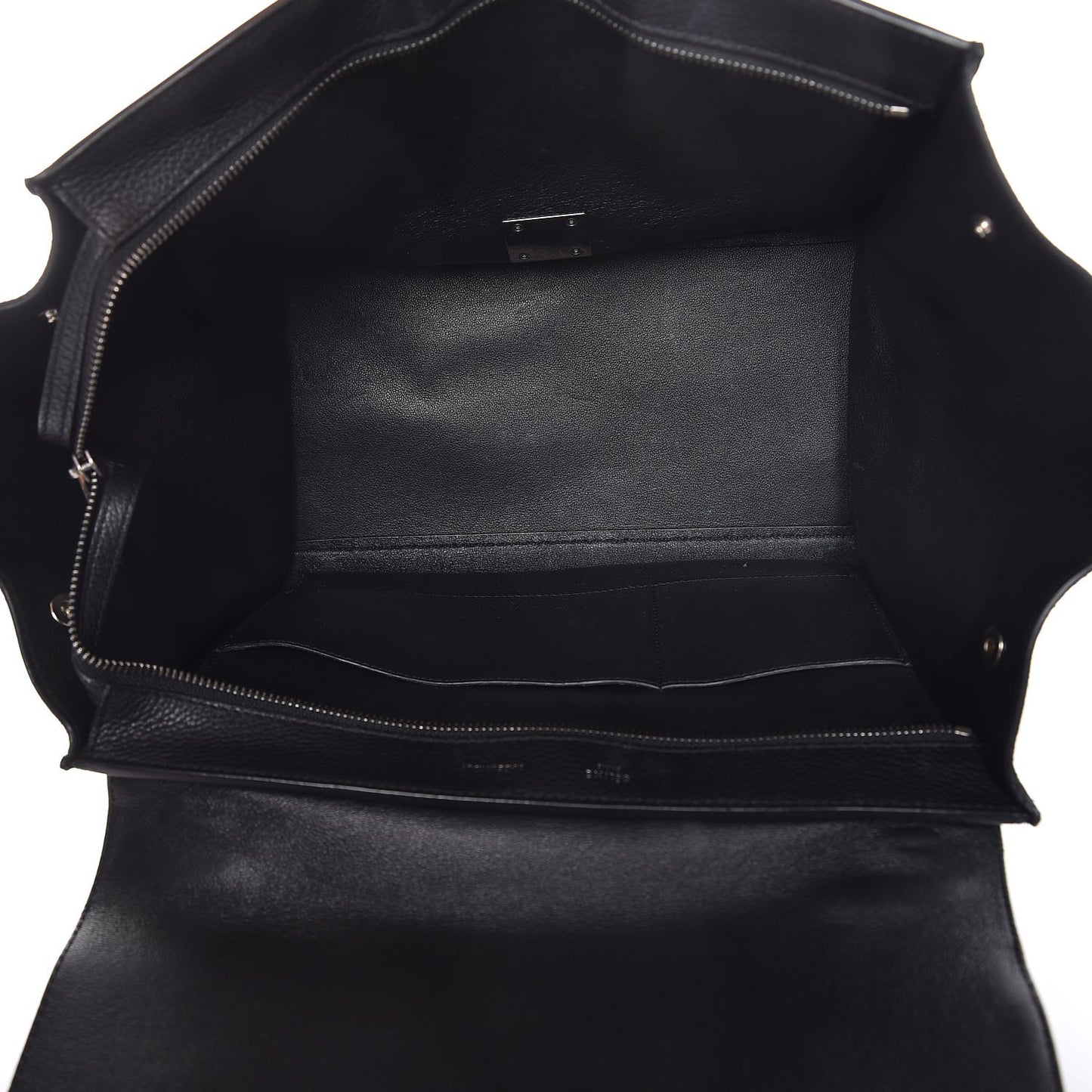 Drummed Calfskin Suede Medium Trapeze Black