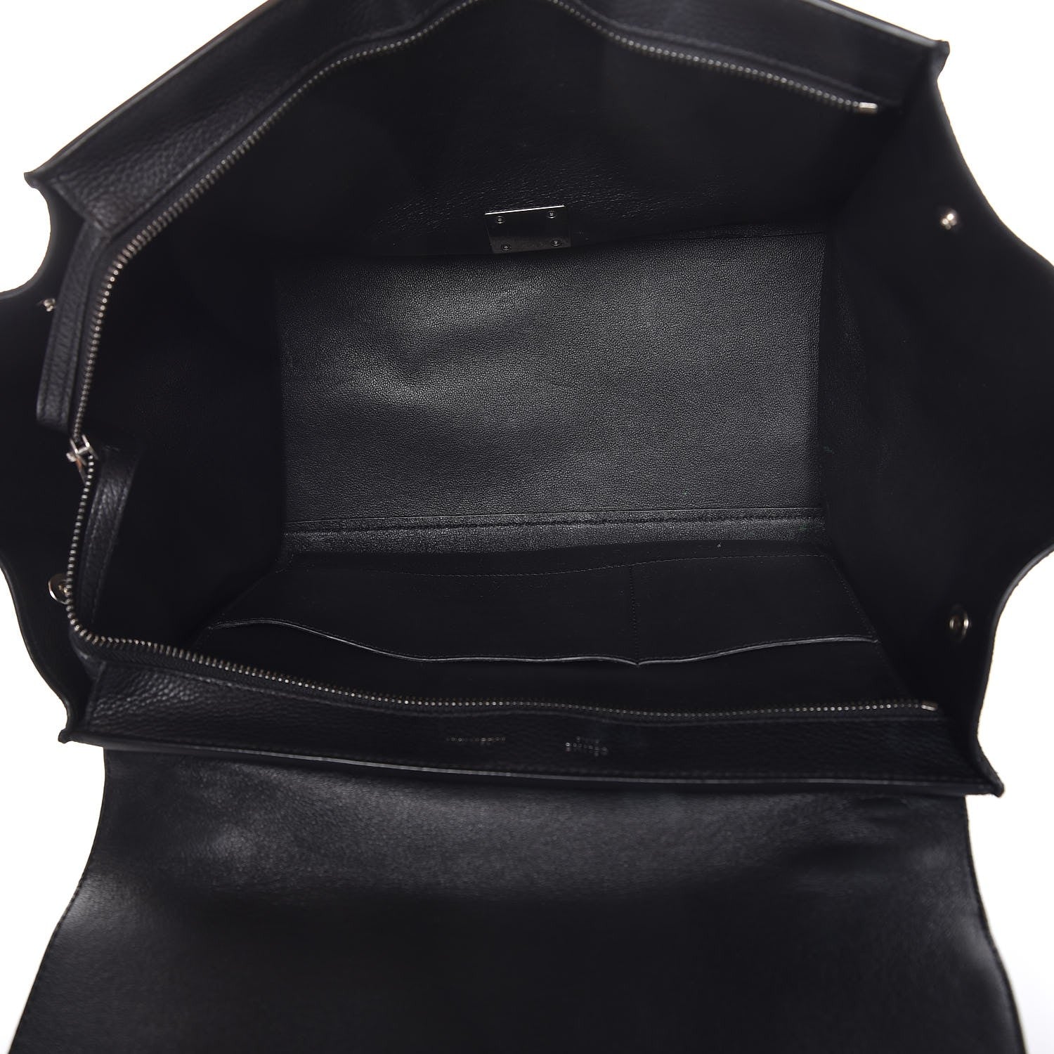 Celine Drummed Calfskin Suede Medium Trapeze Black 5 of 6