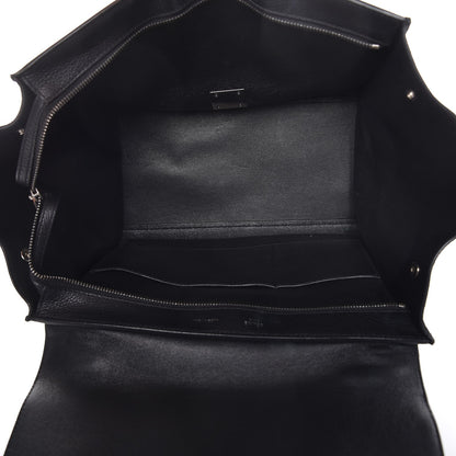 Celine Drummed Calfskin Suede Medium Trapeze Black 5 of 6