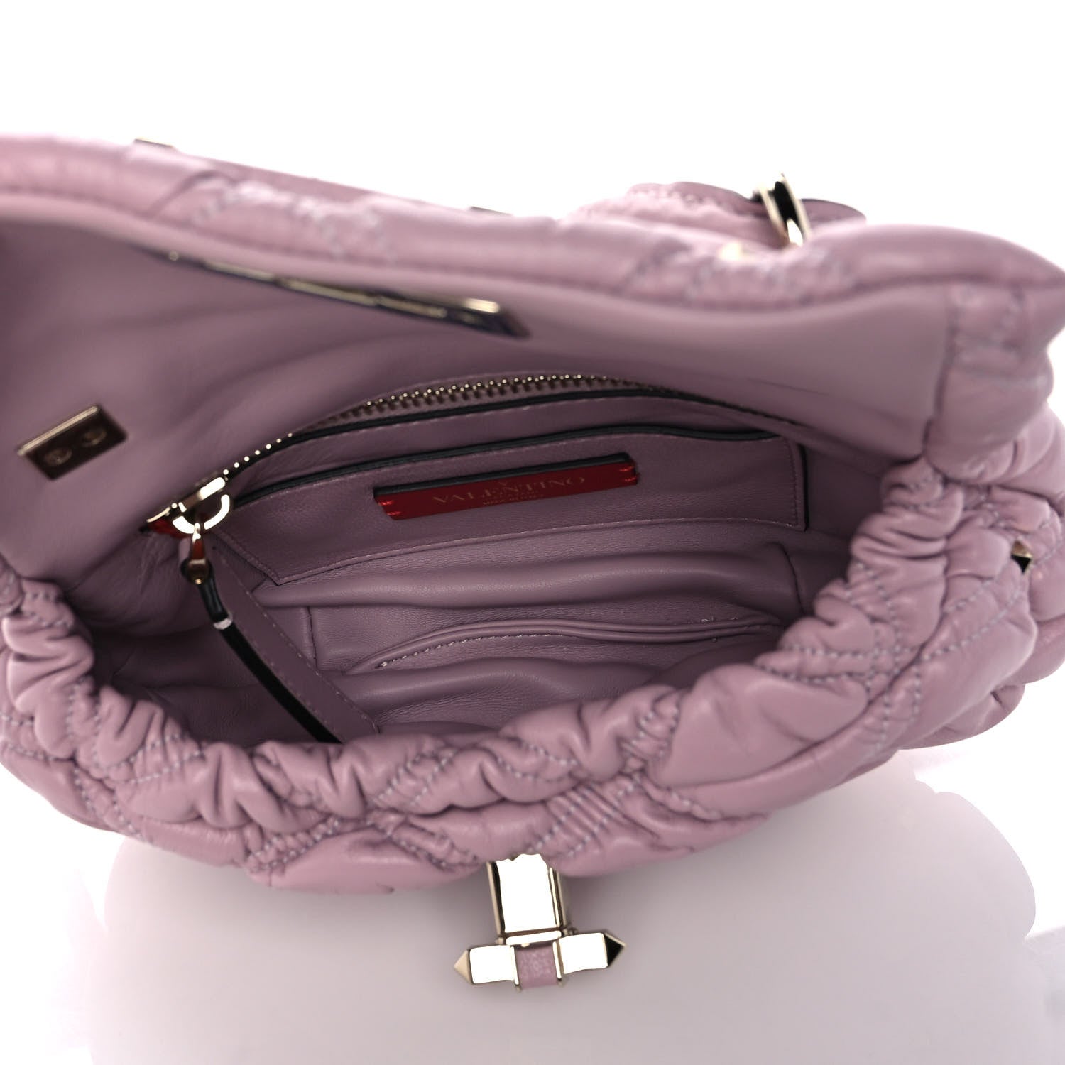Valentino Garavani Nappa Small Spikeme Shoulder Bag Water Lillac 5 of 9