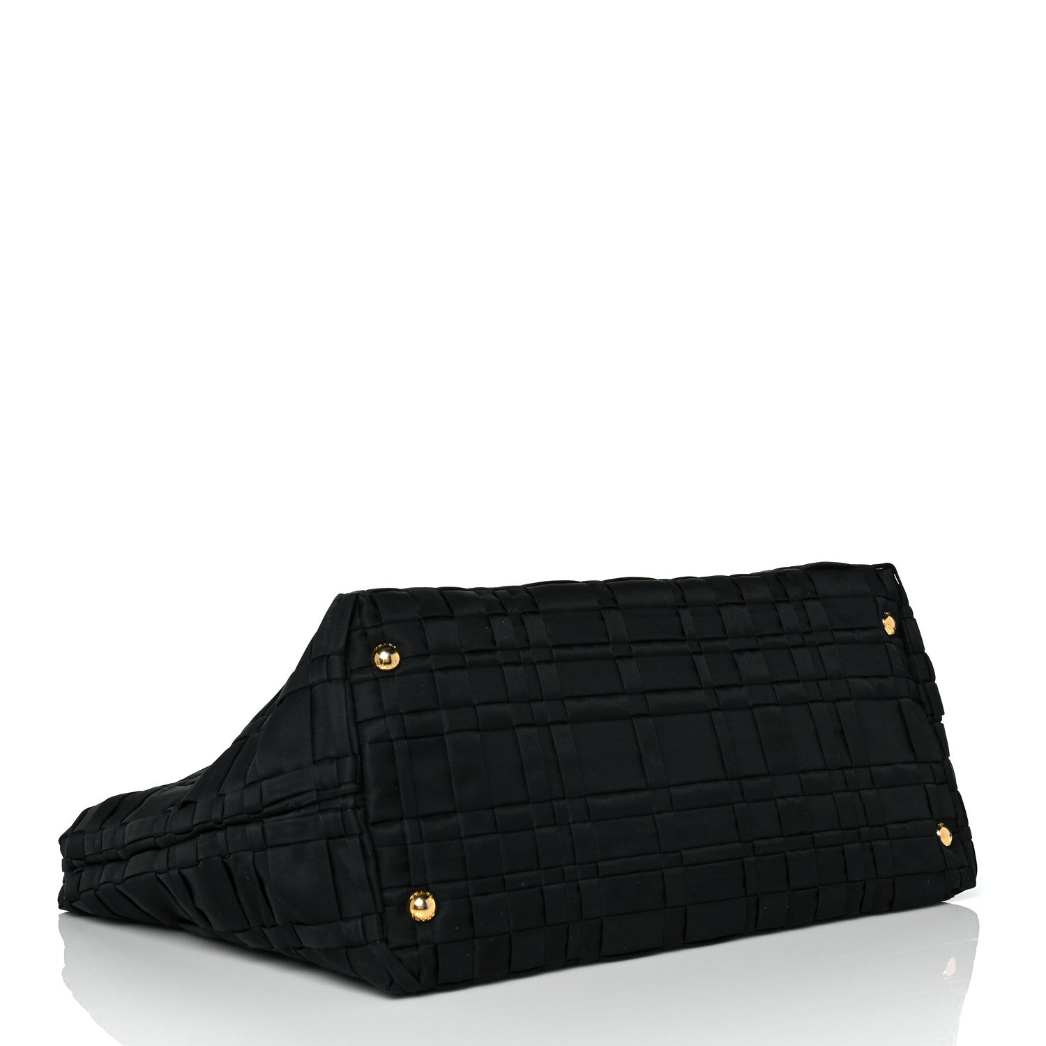 Prada Tessuto Nylon Woven Shopping Tote Black 4 of 9