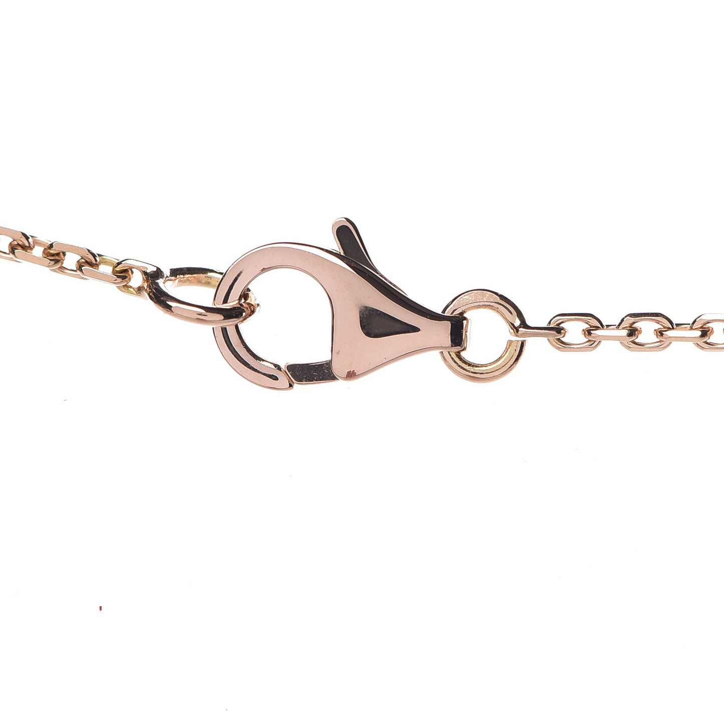 18K Rose Gold Diamond Grey Mother of Pearl Vintage Alhambra Pendant Necklace