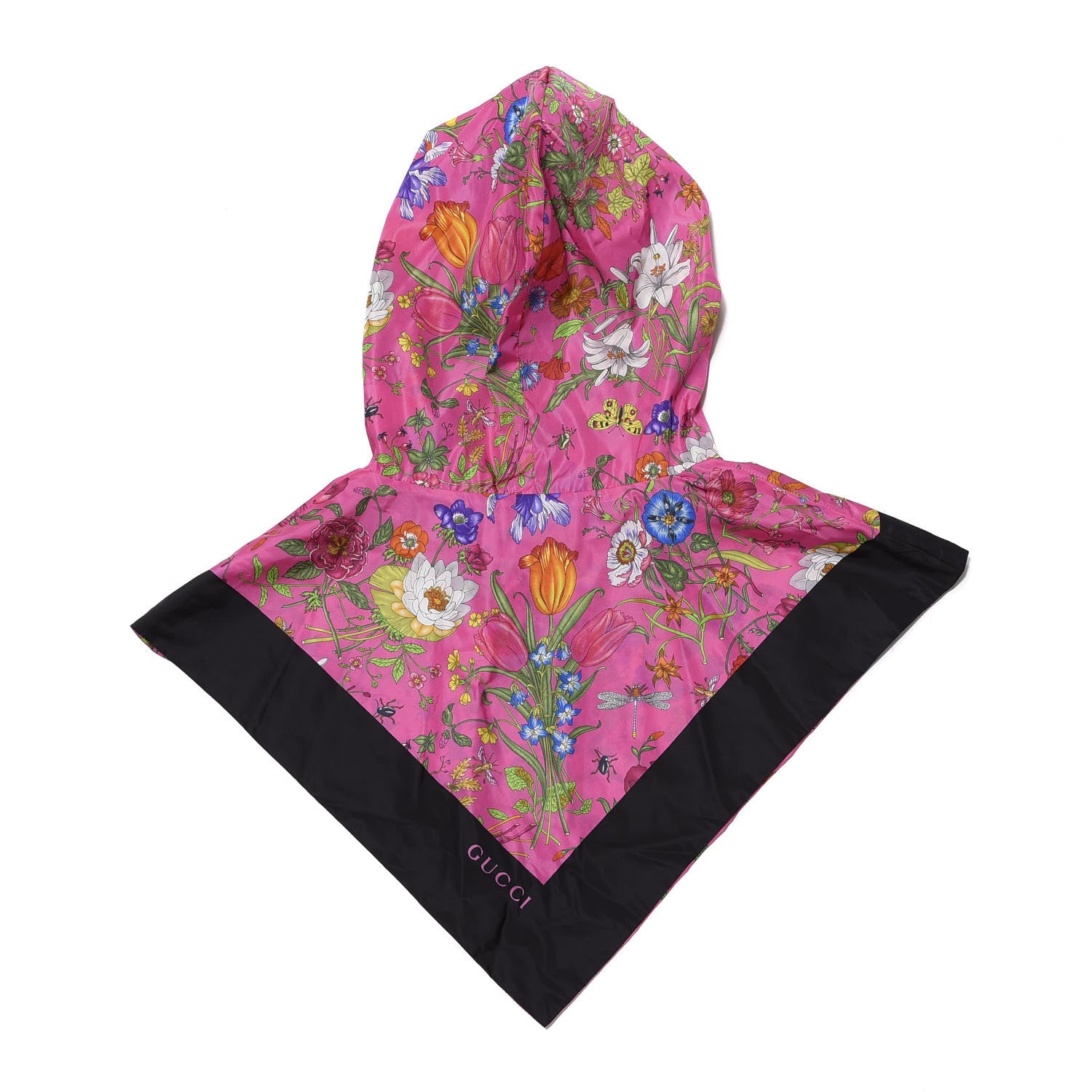 Gucci Silk Nylon Flora Rain Hood Pink 2 of 4