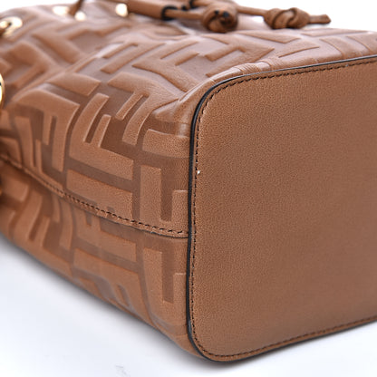 Fendi Vitello Cristallo Nature F is Fendi FF 1974 Embossed Mini Mon Tresor Bucket Bag Cuoio 8 of 9