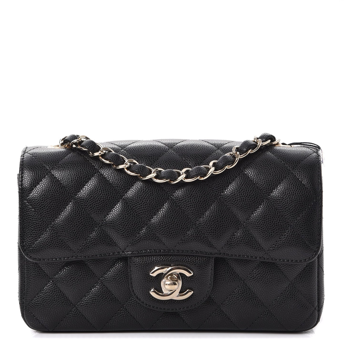 Caviar Quilted Mini Rectangular Flap Black