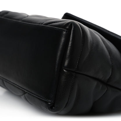 Saint Laurent Lambskin Quilted Small Loulou Puffer Monogram Chain Satchel Black 10 of 10