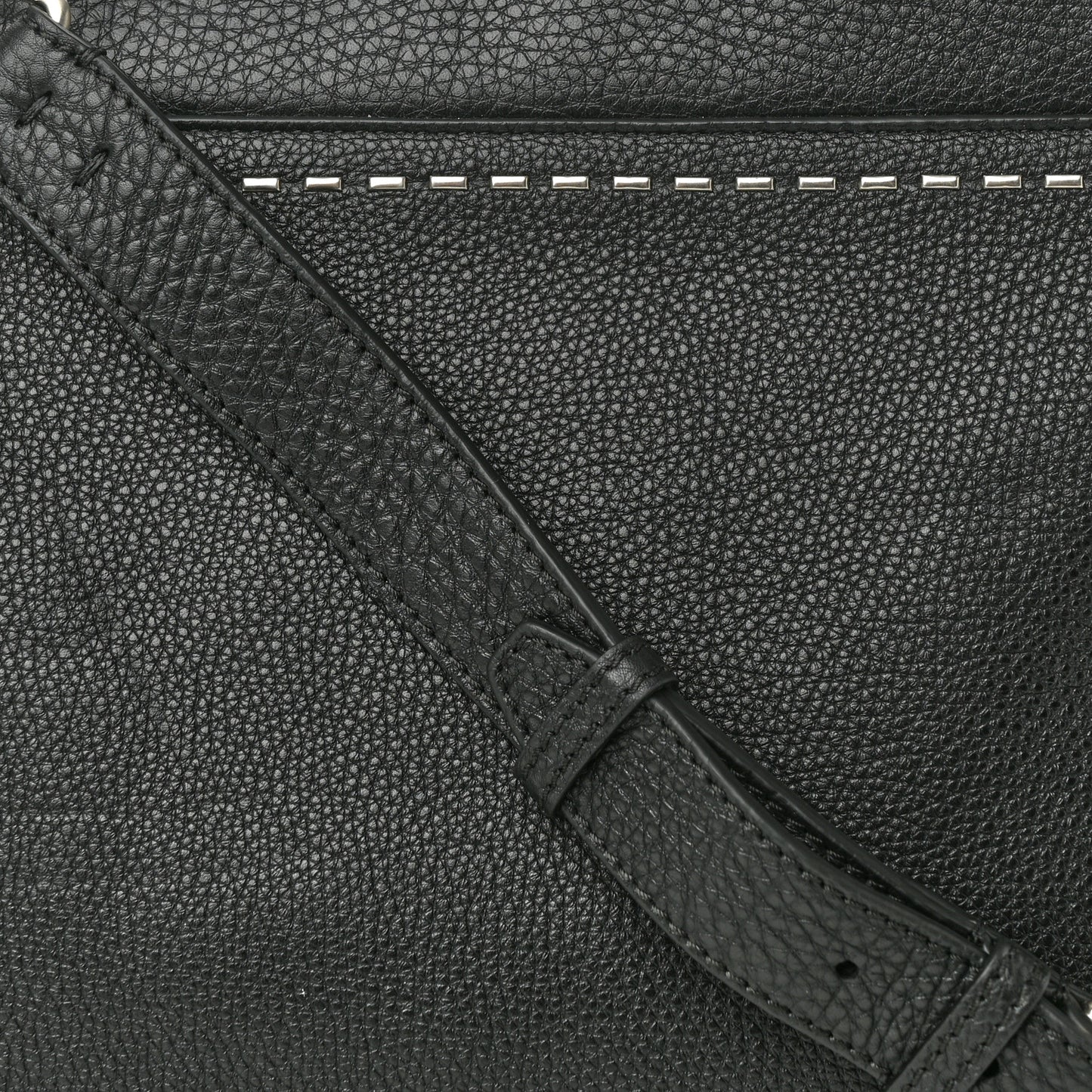 Cuoio Romano Selleria Studded Large Peekaboo Iconic Fit Satchel Black