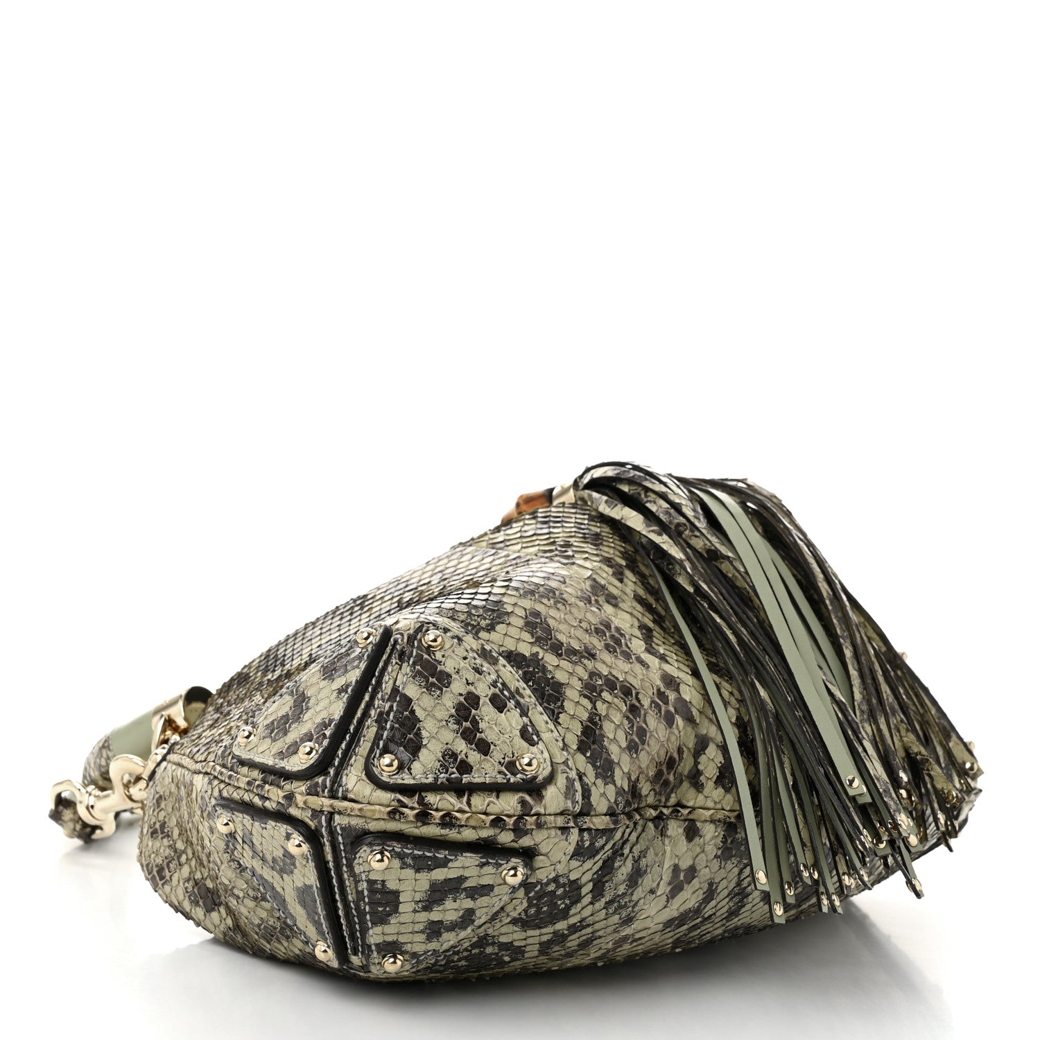 Gucci Python Medium Indy Top Handle Hobo Green Multicolor 4 of 10