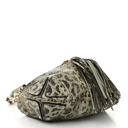 Gucci Python Medium Indy Top Handle Hobo Green Multicolor 4 of 10