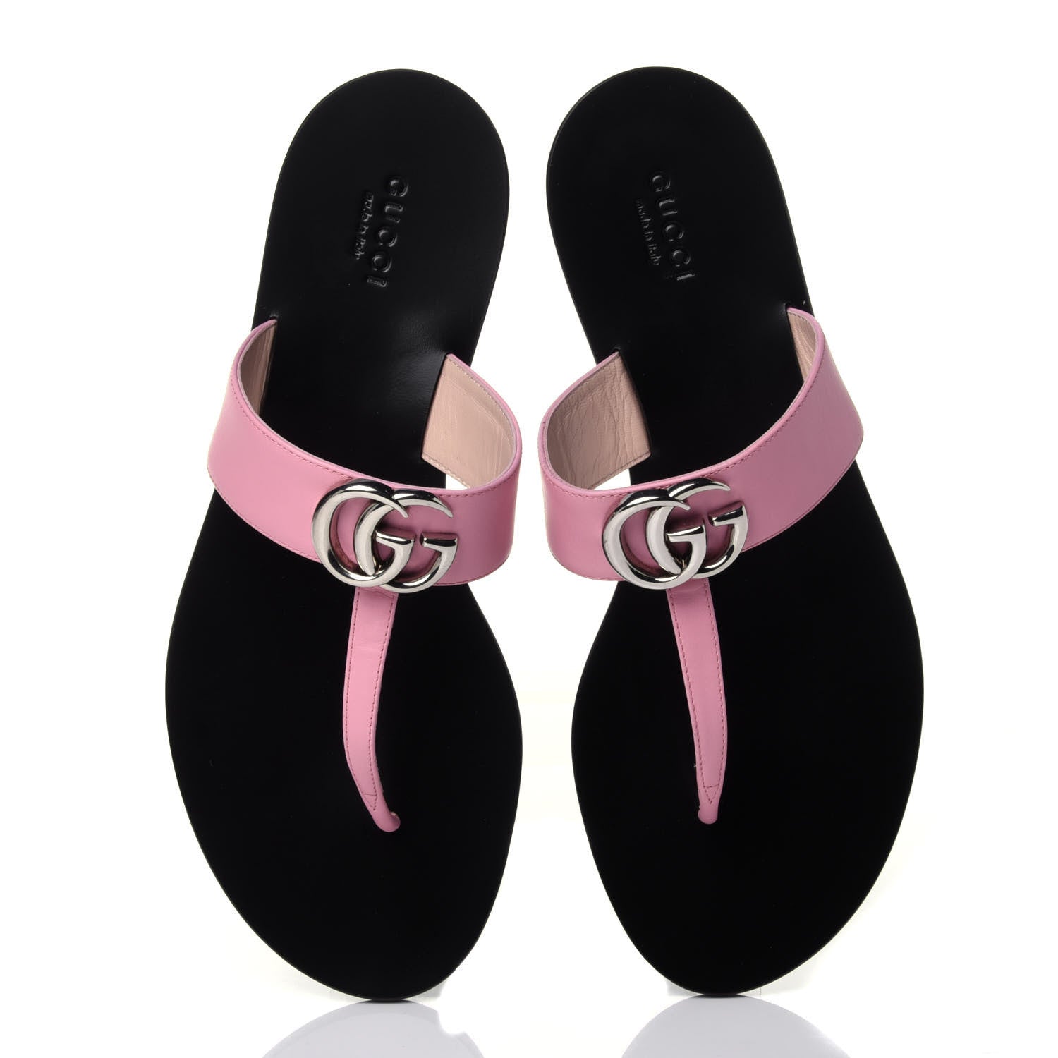 Gucci Calfskin GG Marmont Thong Sandals 38.5 Wild Rose 6 of 11