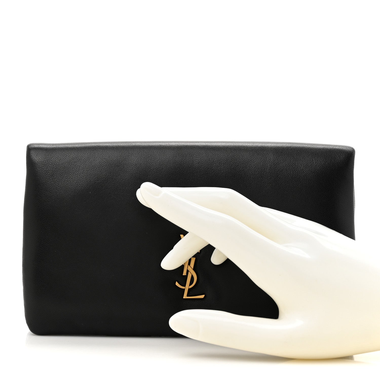 Saint Laurent Lambskin Large Calypso Bi-Fold Wallet Black 2 of 9