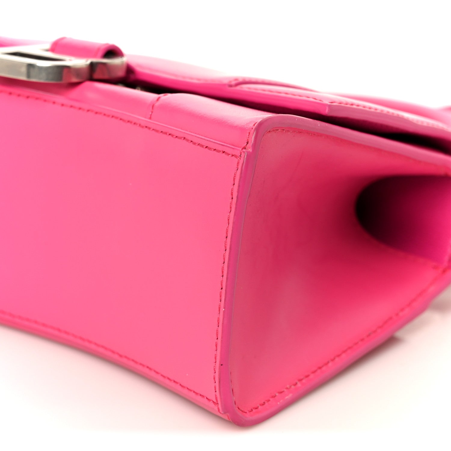 Balenciaga Shiny Box Calfskin Hourglass Top Handle Bag XS Acid Fuchsia 10 of 10