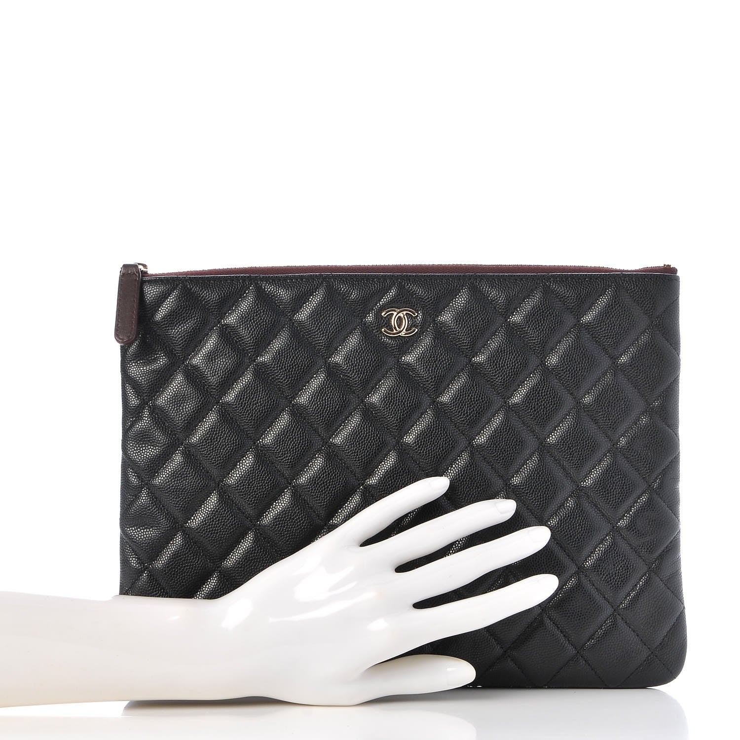 Chanel Caviar Quilted Medium Cosmetic Case Black 2 of 8