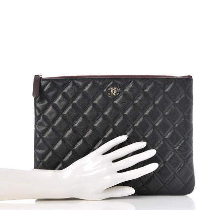 Chanel Caviar Quilted Medium Cosmetic Case Black 2 of 8