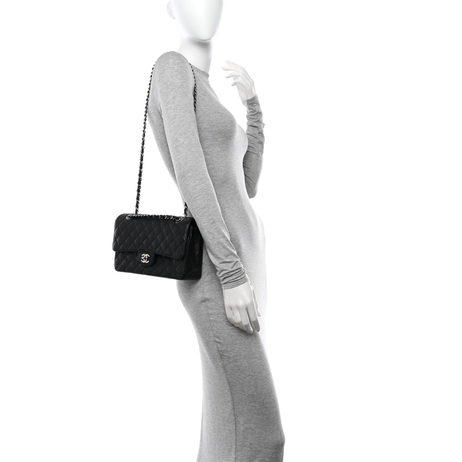 Chanel Caviar Quilted Medium Double Flap Black 2 of 13