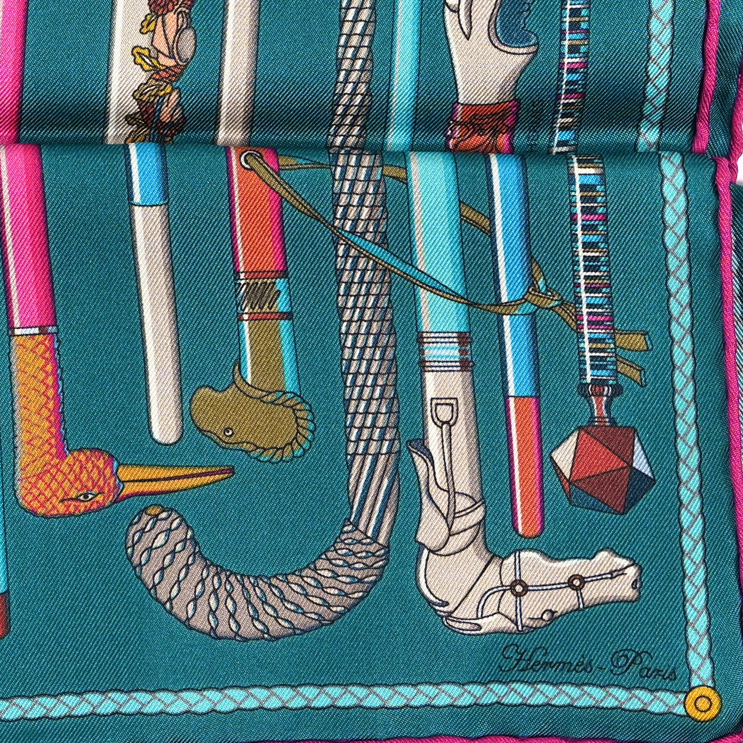 Hermes Silk Les Cannes 90 Scarf 2 of 5