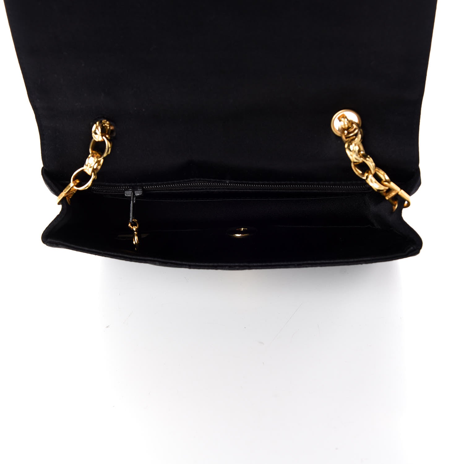 Chanel Satin Quilted Evening Flap Black 7 of 9