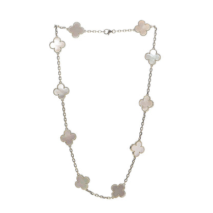 Van Cleef & Arpels 18K Yellow Gold Mother of Pearl 10 Motifs Vintage Alhambra Necklace 3 of 6