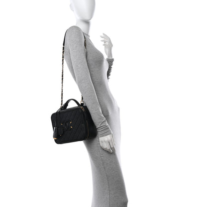 Chanel Caviar Quilted Large CC Filigree Vanity Case Black 2 of 14