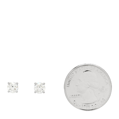 Tiffany Platinum Diamond 1.42ctw Round Solitaire Earrings 2 of 6