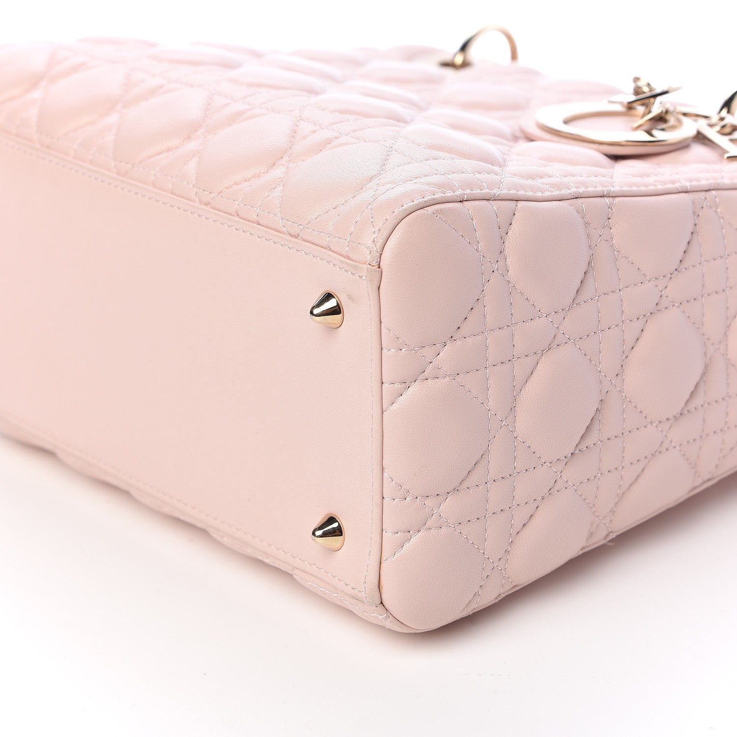 Christian Dior Lambskin Cannage Medium Lady Dior Light Pink 9 of 15