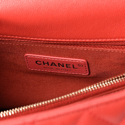 Chanel Caviar Quilted Small Coco Handle Flap Red 6 of 11