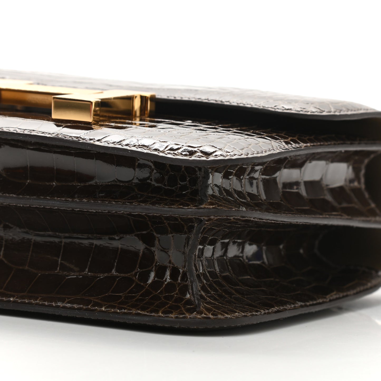 Shiny Alligator Constance 18 Gris Elephant