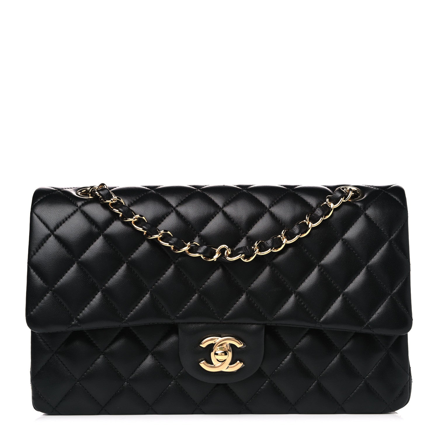 Chanel Lambskin Quilted Medium Double Flap Black 1 of 6