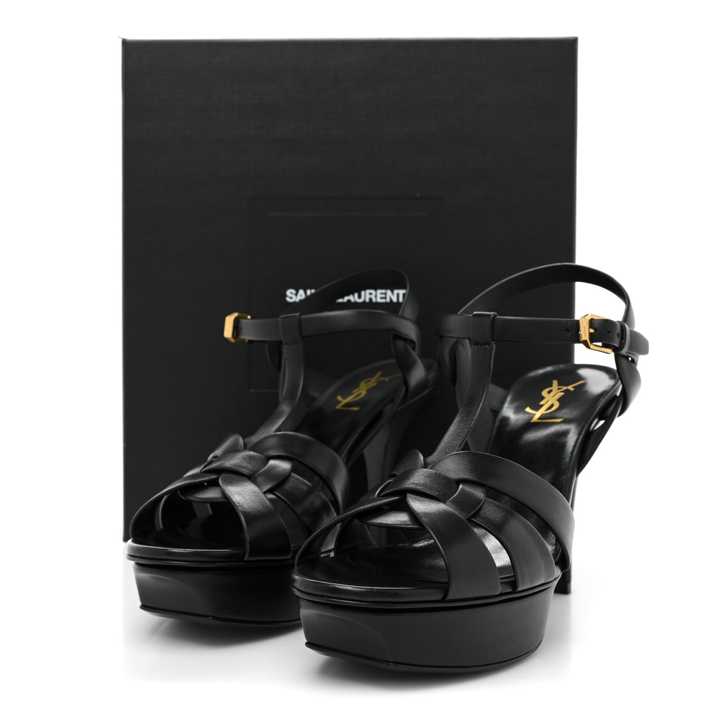 Calfskin Tribute 75 Platform Sandals 39 Black